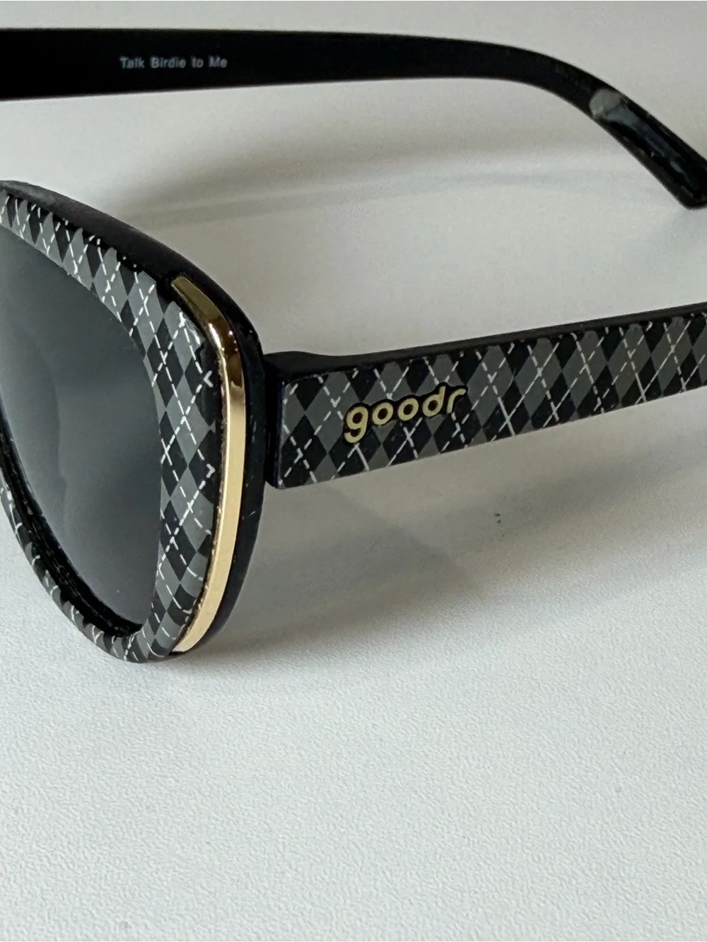 Goodr Women’s Argyle Pattern Chess Black Cat-Eye Sunglasses